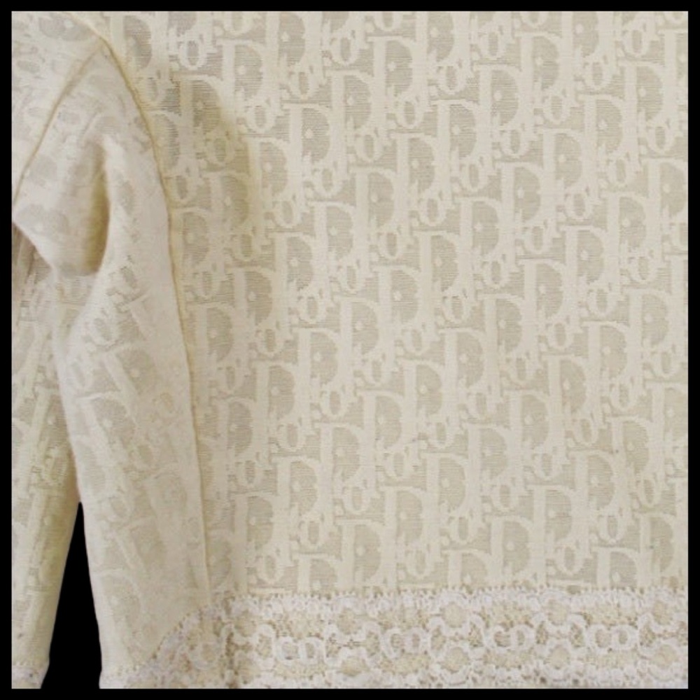 Vintage Christian Dior Sheer Monogram Beige Trotter Logo Girdle Biker Shorts - Picture 3 of 16